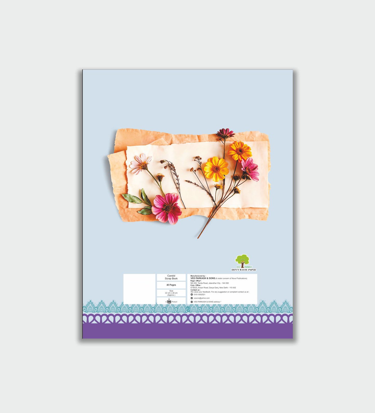 Candid A4 Soft Cover Scrap Book - Interleaf - 40 Pages