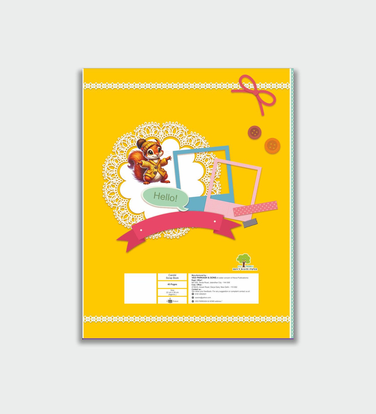 Candid A4 Soft Cover Scrap Book - Interleaf - 40 Pages