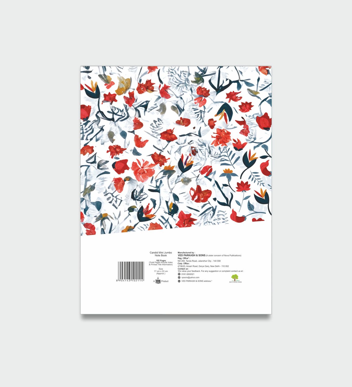 Candid Mini Jumbo Hard Cover Notebook -192 Pages