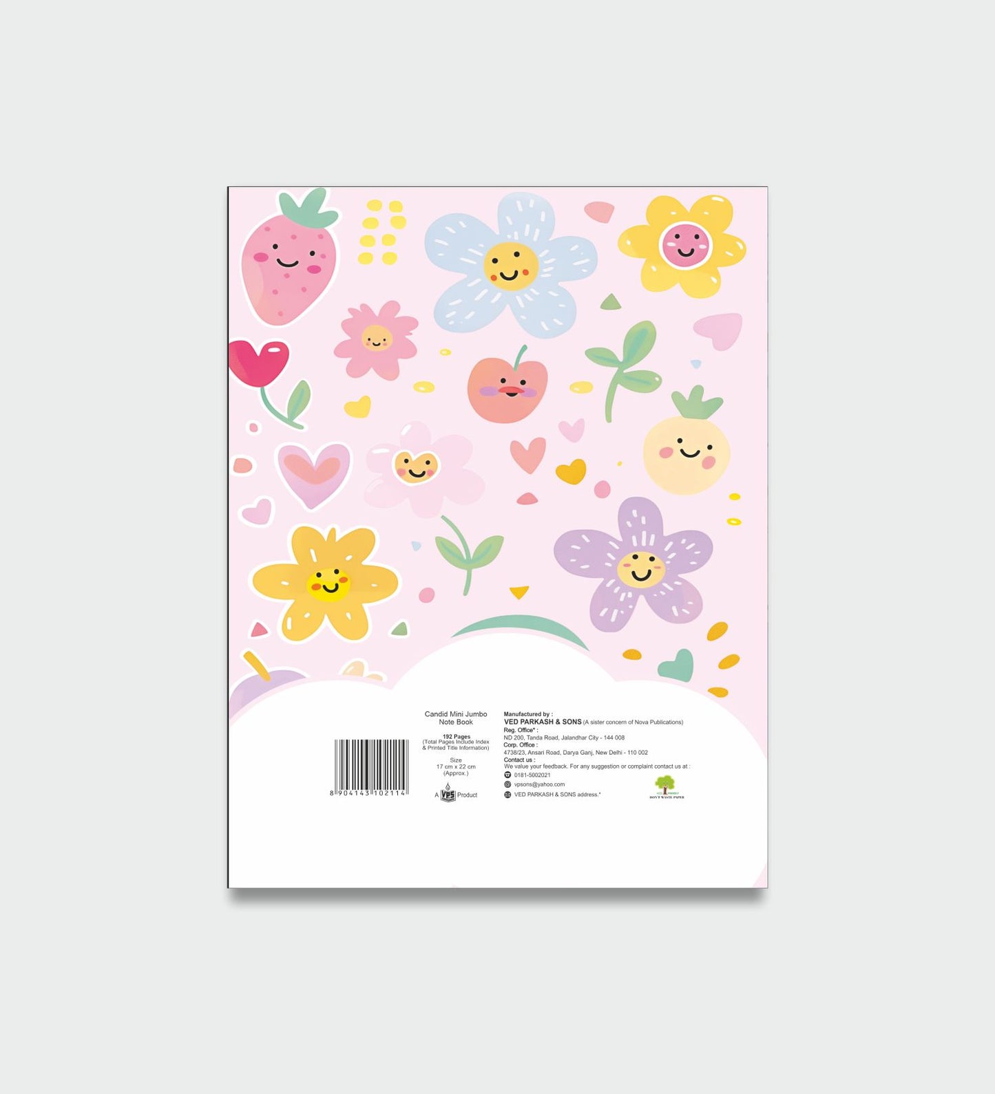 Candid Mini Jumbo Hard Cover Notebook -192 Pages