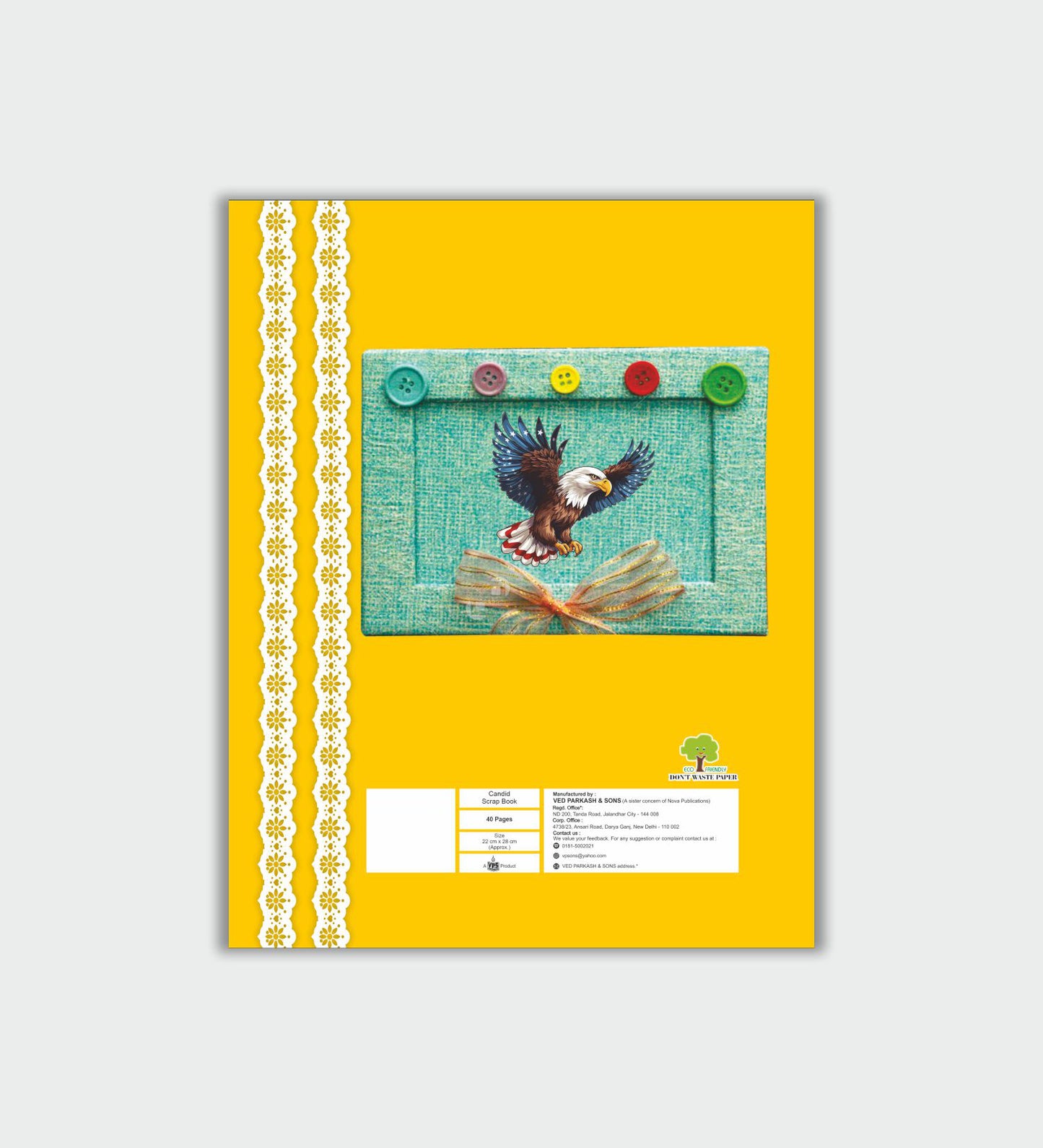 Candid A4 Soft Cover Scrap Book - Interleaf - 40 Pages