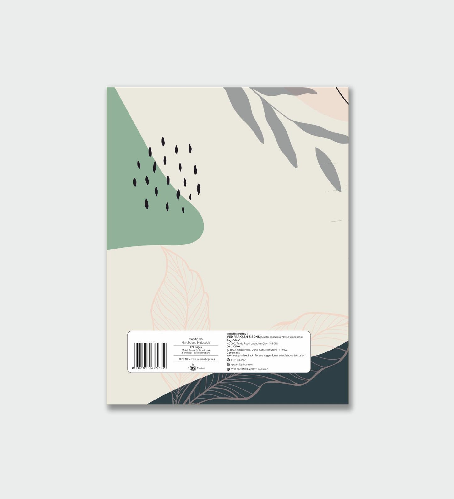 Candid B5 Hard Cover Notebook - 224 Pages