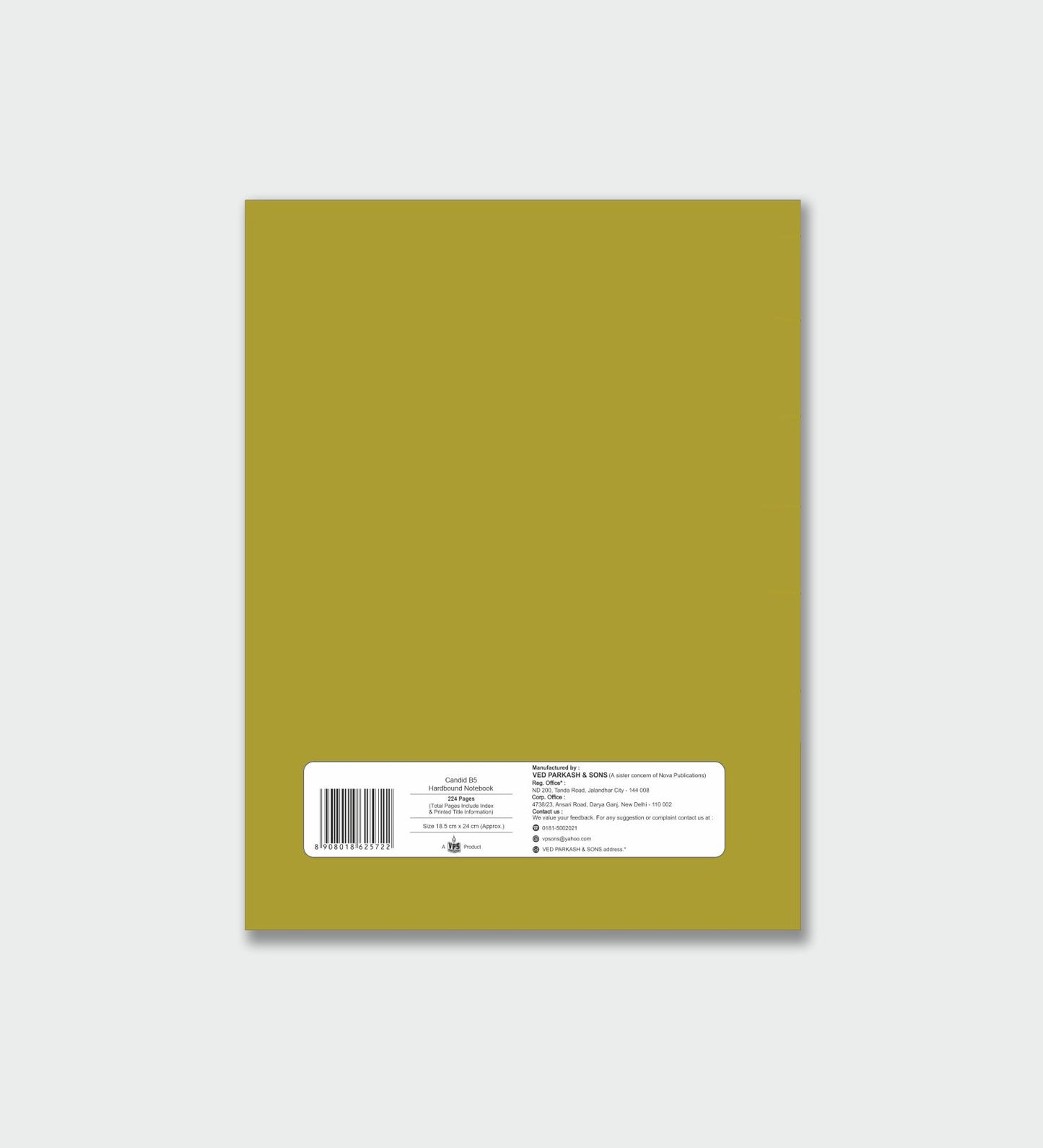 Candid B5 Hard Cover Notebook - 224 Pages